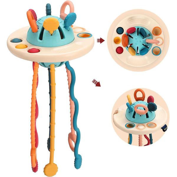 baby silicone pull string toy