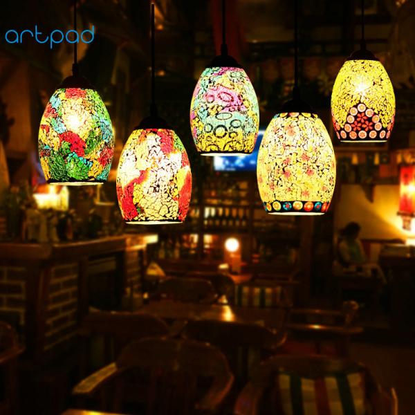 Turkish Style Retro Vintage Pendant Light island lamp single glass pendant