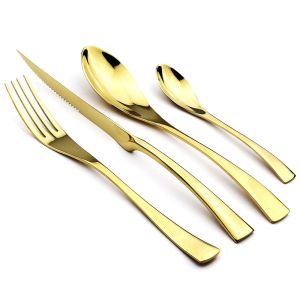 NEWTO KAYA Gold Flatware/Colorful Cutlery/Dinnerware/Silverware with Gold Color