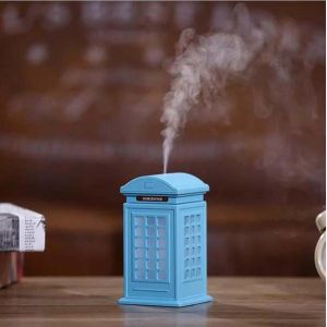 Creative Vintage British Style Phone Booth Humidifier 300ml USB LED Cool Mist