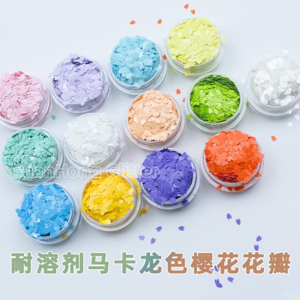 Loose Oil Based Solvent Resistance Glitter Matte Petal Shaped For For Nails Oem