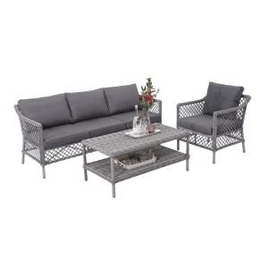 Patio Furniture Set Outdoor Sectional Sofa Conversation Set All Weather Wicker