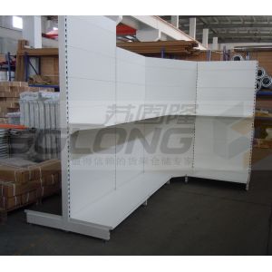 China Supermarket Wall Gondola Shelving Corner Rack High Performance 100kg - 150kg Capacity on sale