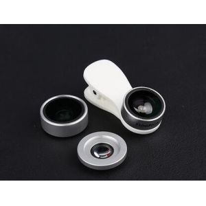 3 In 1 Digital Cell Phone Wide Angle Lens 8X Magnification ABS Clip Material