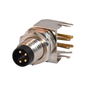 China M8 4pins Male Right Angle Panel Mount Metal Connector PCB Mount Socket For Sensor on sale