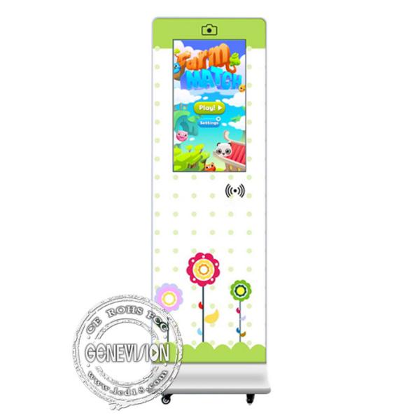 Kids Education Institution Touch Screen Kiosk 32 Inch Portable NFC Camera Logo