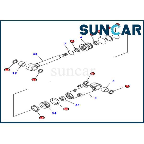 Quality PC12R-8 Excavator Komatsu 707-98-11300 Hydraulic Blade Cylinder Service Kit Machinery Sealing Kit wholesale