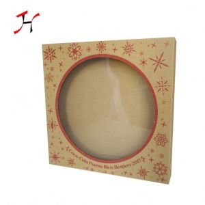 12inch Recyclable Kraft Paper pizza packing box With transparent Window