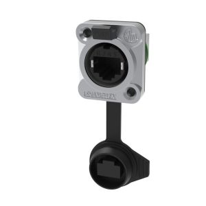 China Outdoor IP65 Straight Plug 8P Horn Socket Rj45 8 Pin Female Connector Ethernet Signal Cable Network Electrical Cable Connector on sale