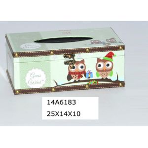 PU Color Printing Dirt Resistant Wooden Tissue Box