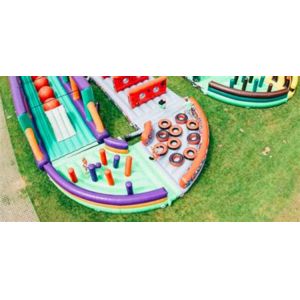 Colorful Kids And Adult Inflatable Obstacle Course / Blow Up Jumping Castle