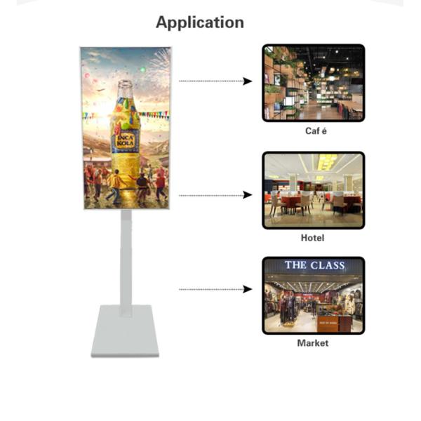 32"/43"/55"/65" Full HD Floor-Standing Digital Signage Display with Adjustable Stand - 1080P Commercial LCD Screen for Indoor Advertising