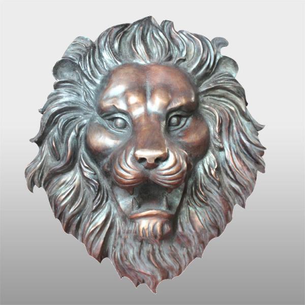 Quality 18 Inch Height Rusted Lion Face Sculpture Unique Cast Iron wholesale
