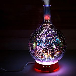 3D Color Glass Electronic Aroma Diffuser Essential Oil Aromatherapy Humidifier