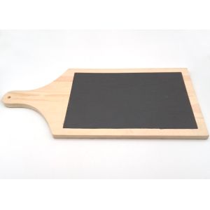 Wooden Stone Placemats , Slate Cheese Plate Set Natural Color Durable