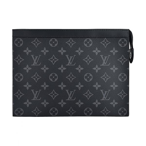 Monogram Eclipse Branded Mens Bag Pochette Louis Vuitton Voyage Pouch Canvas Trim