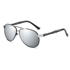 Color Film Glasses Case Men'S Metal Frame Polarized Sunglasses UV400 Resin Lens