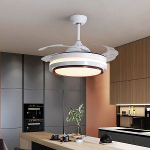 Super Bright 5000K 65W 42 Inch Flush Mount Ceiling Fan With Light retractable