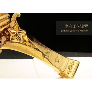 Shiny Gold Plated Resin Trophy Cup For Winners Custom Logo Accepted