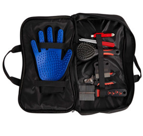 Multifunctional Pet Grooming Gloves Kit Scissor Comb Bag With Pet Nail Clipper