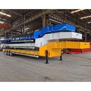 7 Axle Self-dumping Low Bed Semi Trailer for Smooth and Fast Large Equipment