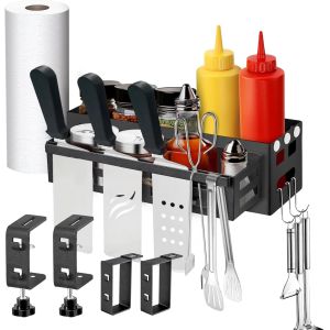 China Griddle Caddy for Griddle Accessories,Space Saving ,BBQ Accessories Storage Box with a Magnetic Tool Holder  Paper Towel Holder on sale