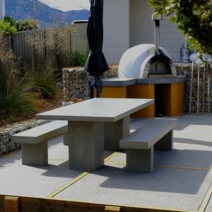 Water Proof Resisitant GRC Concrete Table Set for Enduring Luxury Concrete