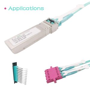 Pulling Type LC Connector Multimode Duplex Optical Fiber Patch Cord 40Gb 50 /