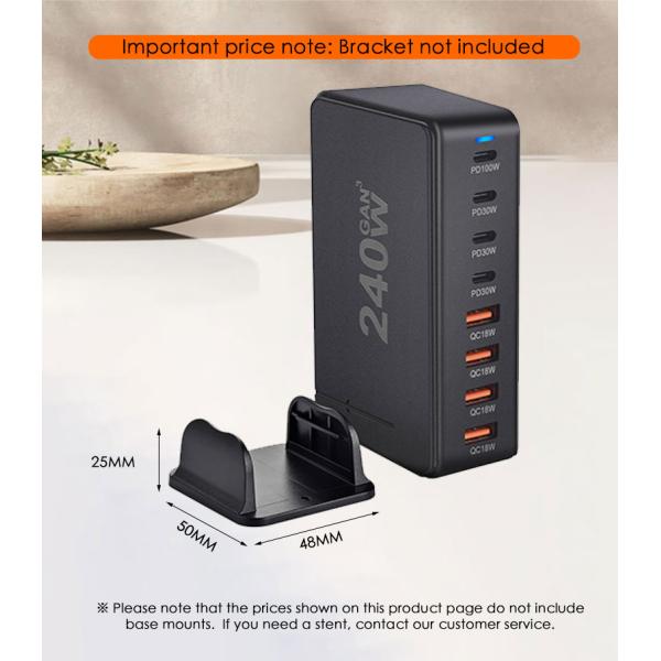 Universal Compatibility 8 Port Usb C Pd Qc 240w Fast Desk Charger With Quick Charger Docking Station