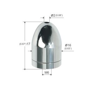 Chrome Plated Bullet Shape Ceiling Cable Coupler For Hanging Systems YW86254