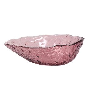 Cheap 4mm Thick Customized Logo Drip Shaped Glass Salad Bowl for sale
