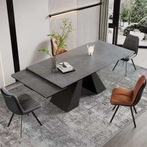 Sintered Stone Table Top Stainless Steel Dining Table With Chairs