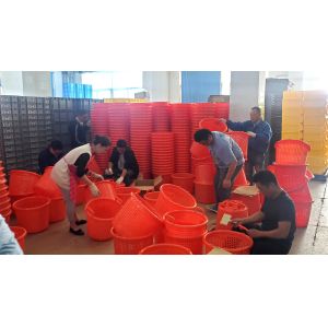 Small Stackable Plastic Fruit Baskets With Handles Main Orange