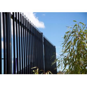 China Black powder coated spear top galvanised tubular metal fence on sale