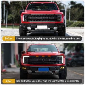 Viknav for Ford F150 Raptor 2021-2023 CE Front Bumper Yellow Led Fog Light