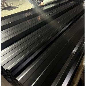 PPGL 30 Years RAL9005 Black Color Metal Corrugated Tile Trapezoidal Galvanized Steel Roofing Corrugated Cladding Panels