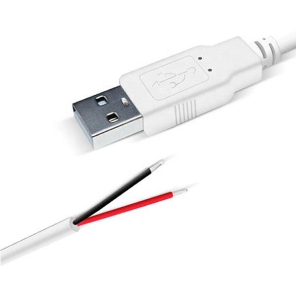 Quality Custom 1m 2m 3m White USB A Male to Open End Tinned Wire Breakout Extension Cable wholesale