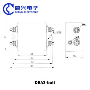 DBA3 Bolt Single Phase Power Supply Noise Filter AC 220VAC 40a