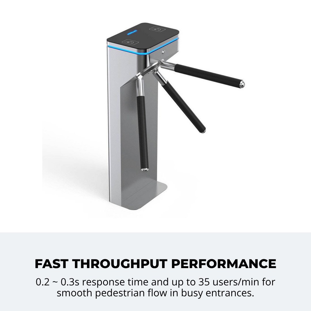 Hydraulic Buffer Anti-Tailgating 304 Stainless Steel Tripod Turnstile Gate with