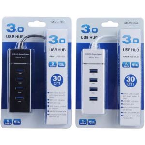 Black Desktop USB Charger Hub 4 - Port Converter One - To - Four Expander / USB