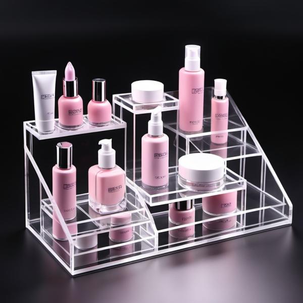 Elegant Acrylic Cosmetic Display Stands – Customizable, Durable, and Stylish