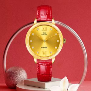 Classic Multifunctional Leather Strap Alloy Case 3ATM Quartz Watch For Ladies