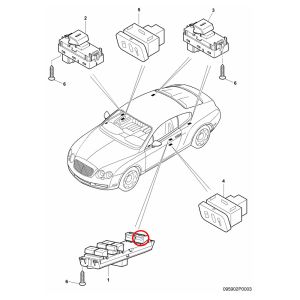 For Bentley Continental GT GTC Power Window Switch Button (Button 2) OEM