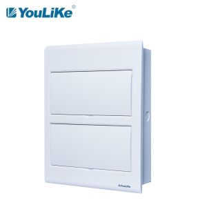 Buy cheap Indoors Two Phase Plastic MCB Distribution Box 24way Cooper Busbar With Din Rail from wholesalers