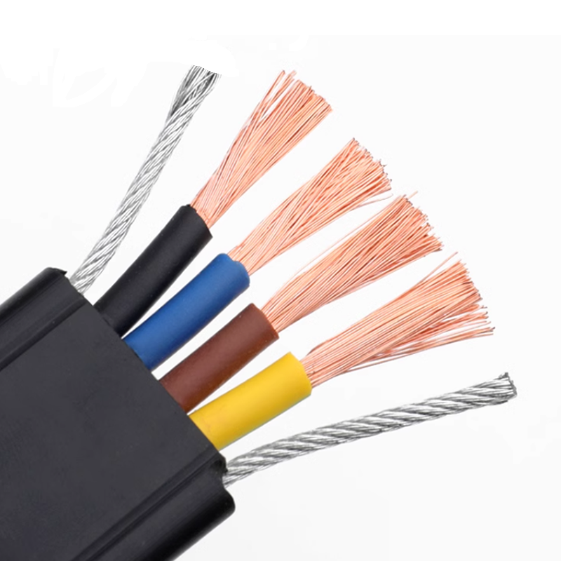 Flat Rubber Sheath Cable Steel Wire