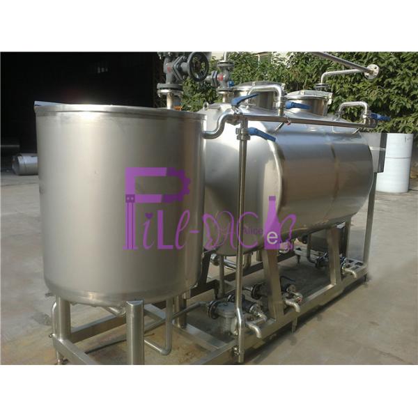 Semiauto CIP Cleaning System 500L Tank For Dairy / Beer / Beverage Processing