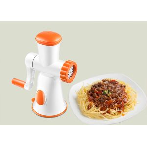 Cheap Portable Home Manual Meat Mincer Dishwasher Safe Orange And White Color for sale