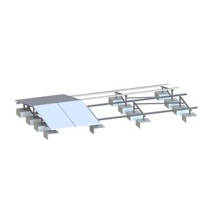 AL6005 SUS304 Flat Roof Mounting System Back To Back Ballasted Solar Racking