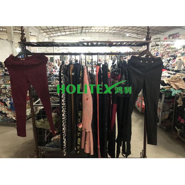 Colorful Used Winter Clothes A70-W-LCP Second Hand Skinny Pants For Ladies