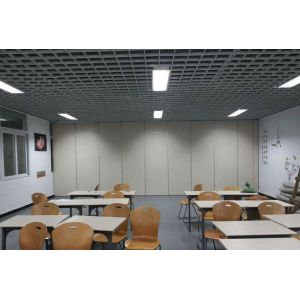 Aluminium Frame Melamine Surface Office Sliding Partition Wall 1300mm Width Easy